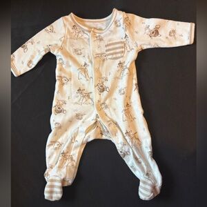 Adorable Cream and Brown Kids One Piece